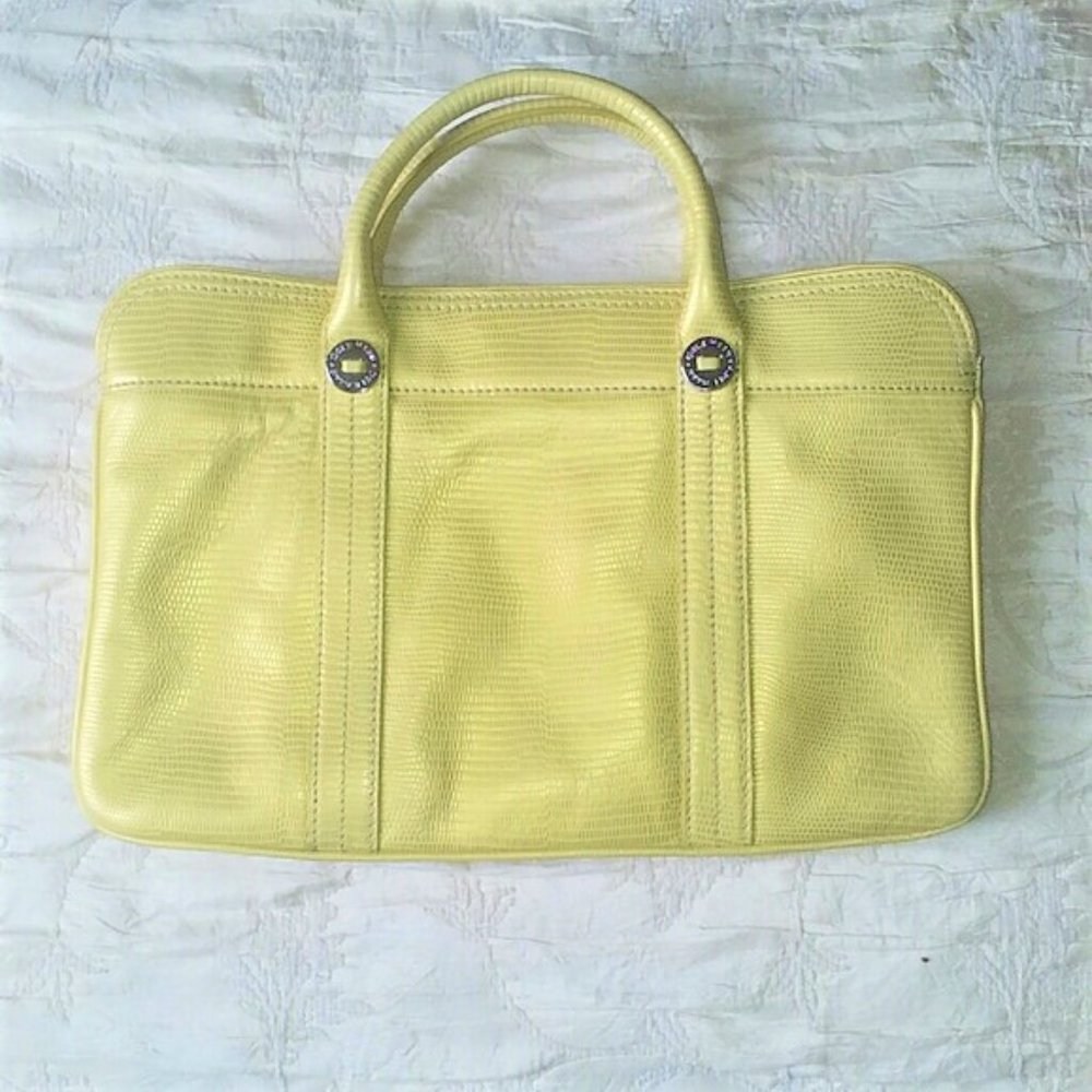 Cole Haan Metallic Leather Satchel Hand Bag EUC